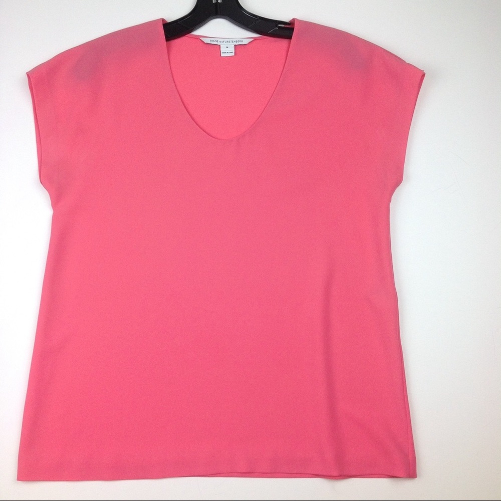 DVF Pink Short Sleeve Blouse